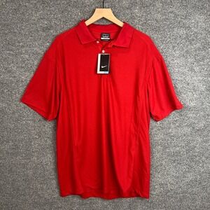 Nike Golf Dri-FIT Mens Polo Shirt XL Extra Large Red Short Sleeve New with Tags‎